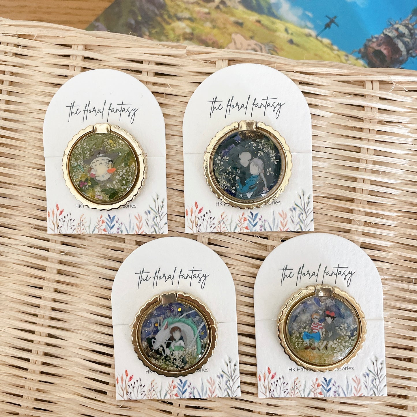 | NO12  𝕄𝕆ℝ𝕀ℂ𝕆ℝ𝕆 | 手繪乾花髮夾/手機指環扣