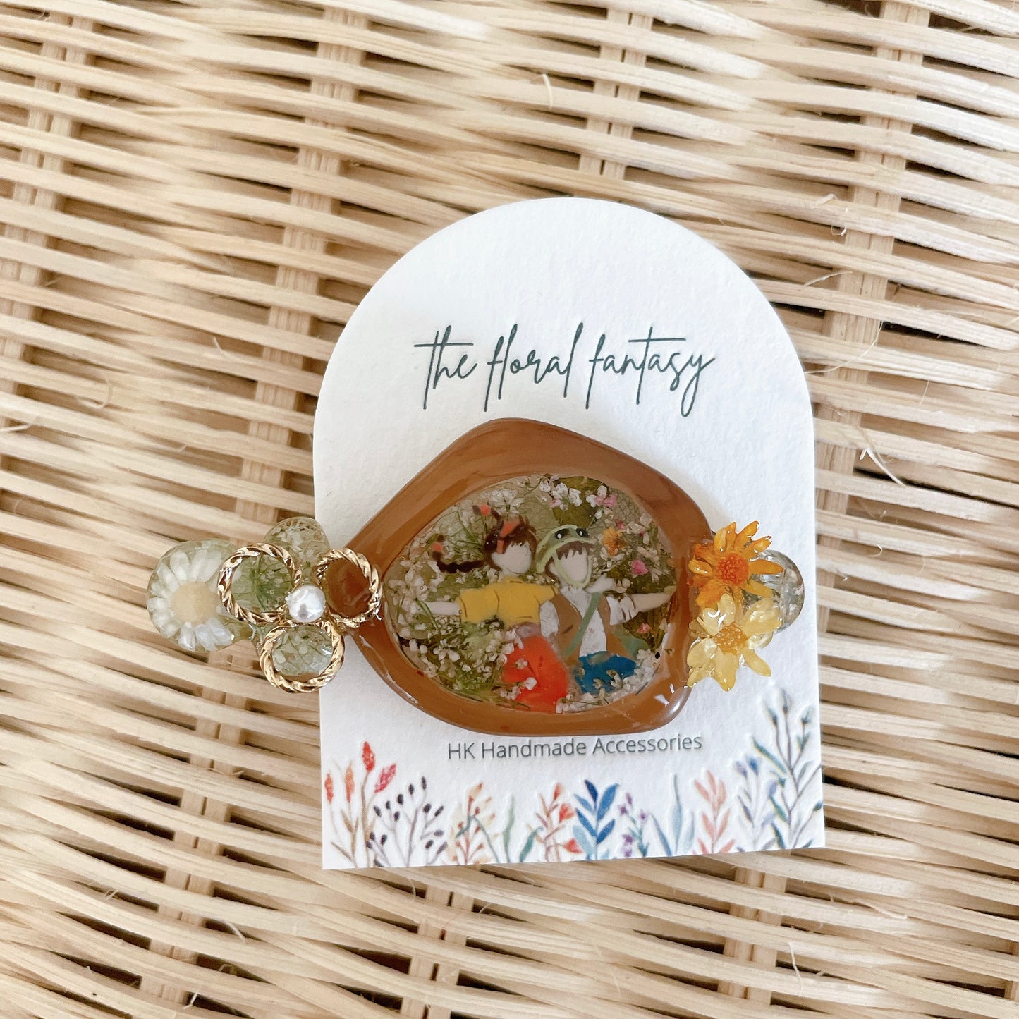 | NO12  𝕄𝕆ℝ𝕀ℂ𝕆ℝ𝕆 | 手繪乾花髮夾/手機指環扣