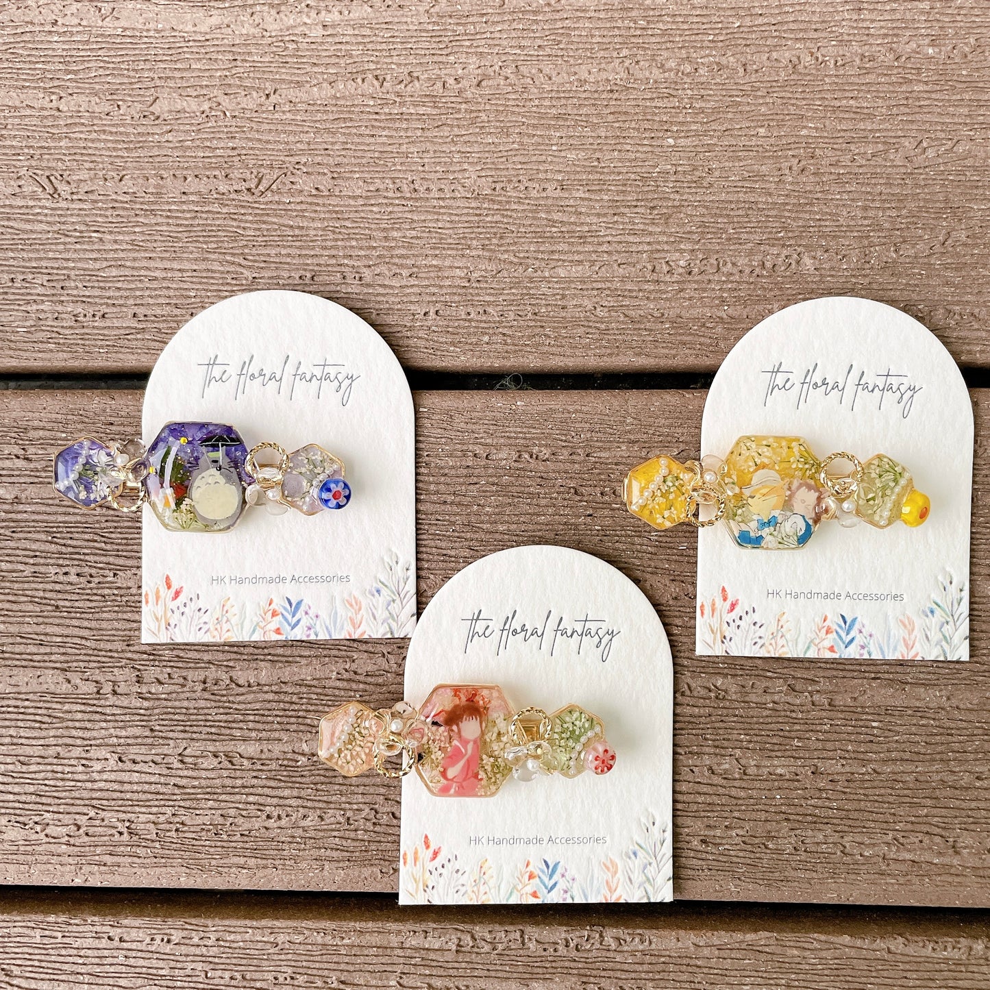| NO12  𝕄𝕆ℝ𝕀ℂ𝕆ℝ𝕆 | 手繪乾花髮夾/手機指環扣
