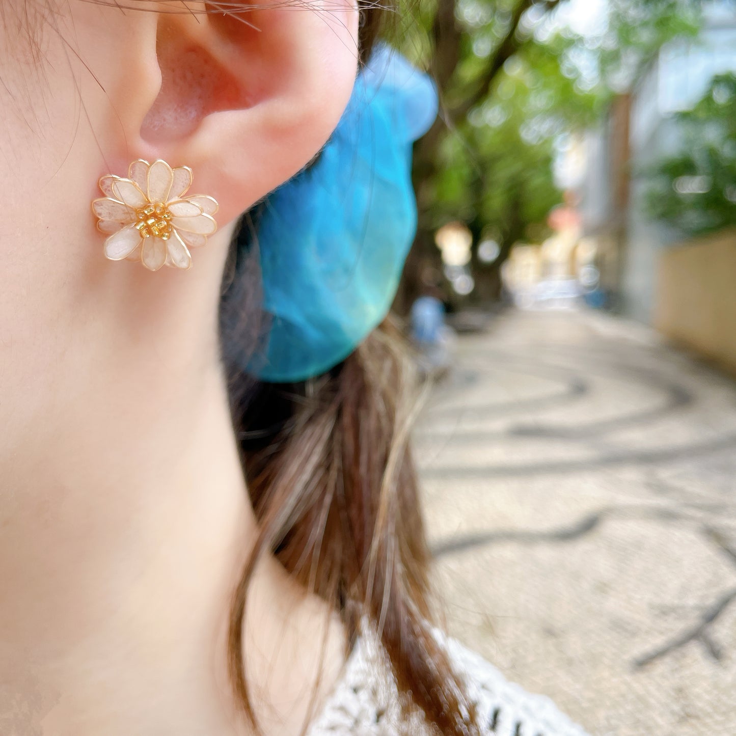 | AY21  𝕋𝕆ℝℝ𝔼𝕊 𝔻𝔼𝕃 ℙ𝔸𝕀ℕ𝔼 |     小雛菊銅線乾花耳環