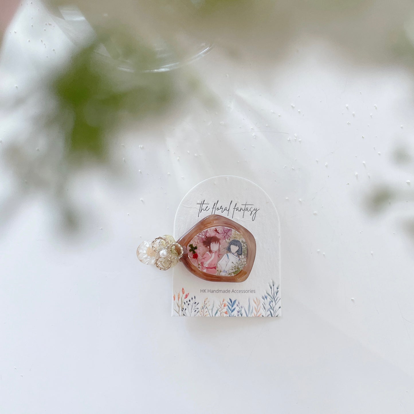 | NO12  𝕄𝕆ℝ𝕀ℂ𝕆ℝ𝕆 | 手繪乾花髮夾/手機指環扣