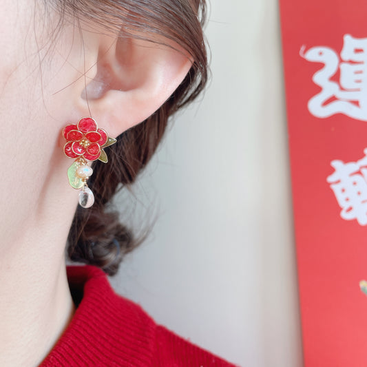 | JA31 𝕆𝔻𝕆ℕ𝔾𝔻𝕆 | 銅線椿花耳環