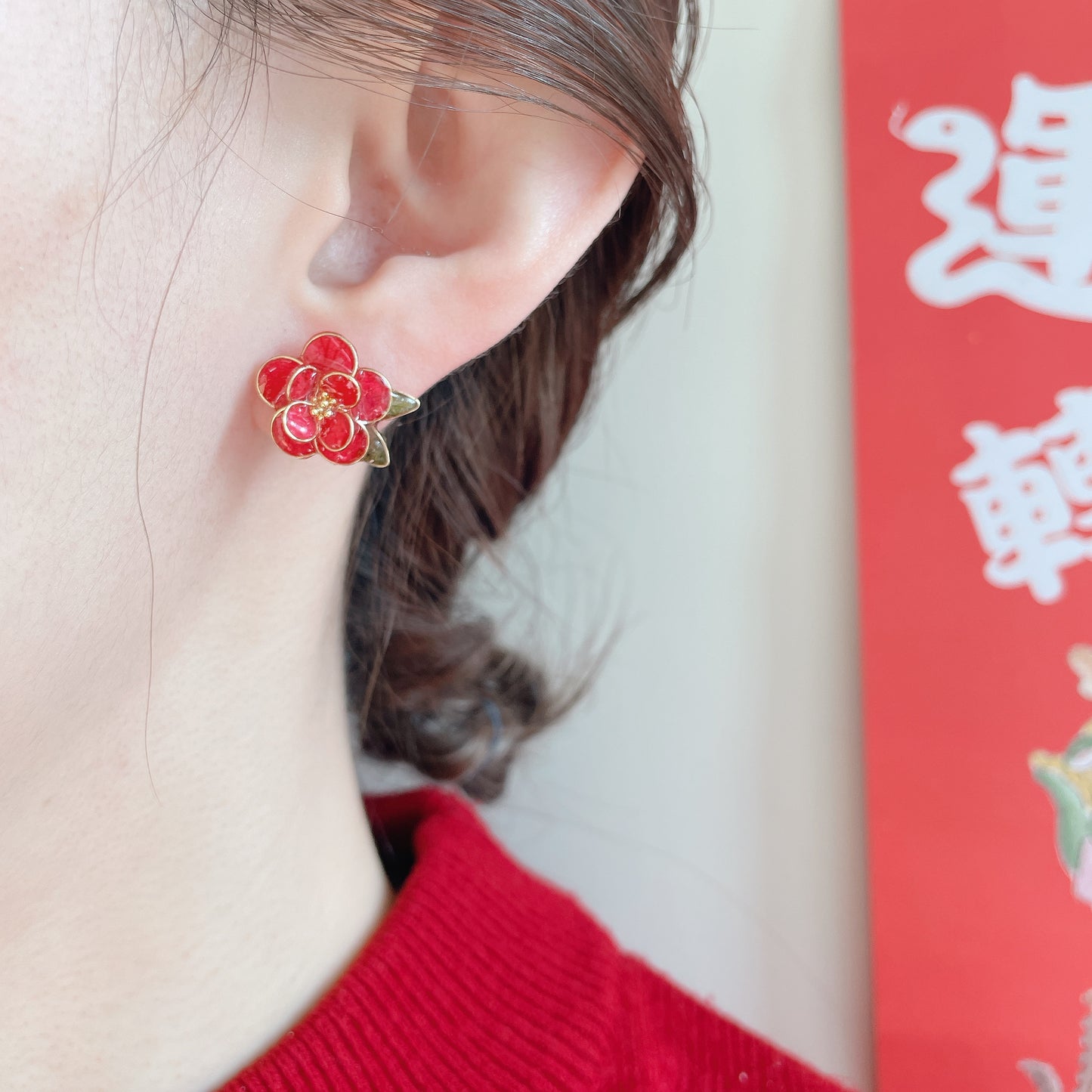 | JA31 𝕆𝔻𝕆ℕ𝔾𝔻𝕆 | 銅線椿花耳環