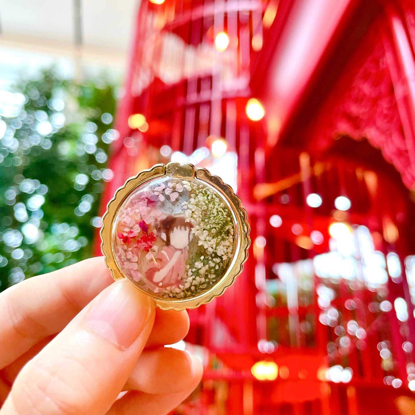 | NO12  𝕄𝕆ℝ𝕀ℂ𝕆ℝ𝕆 | 手繪乾花髮夾/手機指環扣