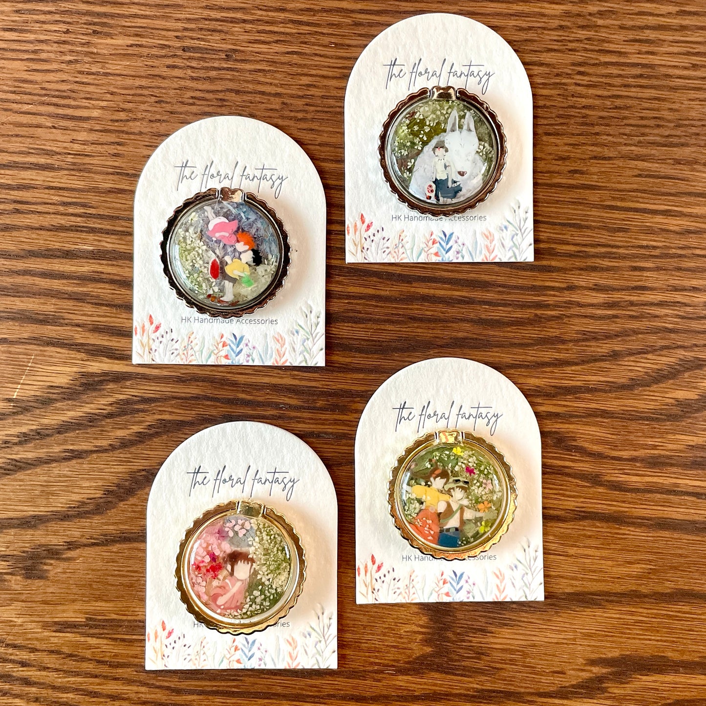 | NO12  𝕄𝕆ℝ𝕀ℂ𝕆ℝ𝕆 | 手繪乾花髮夾/手機指環扣